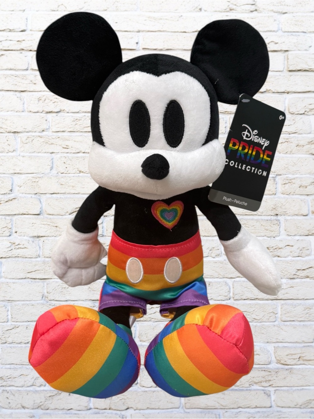 NWT Disney Mickey Mouse Rainbow Plush Toy - Colorful Kids Bottoms Accent - Pride